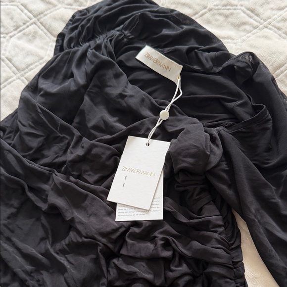 Zimmermann Black Ruched Midi Dress - Picture 2 of 3